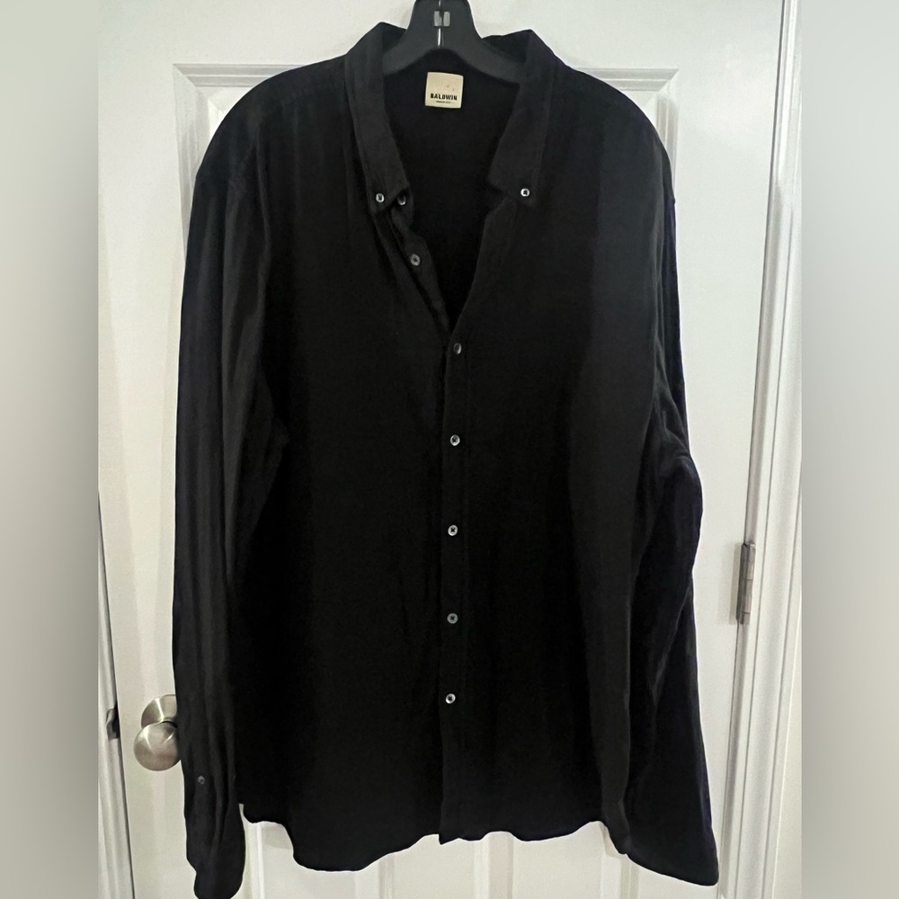 Baldwin Black Casual Button Down Shirt